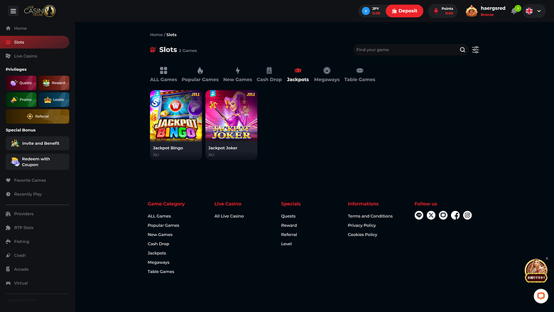 Live Casino House — Jackpot games