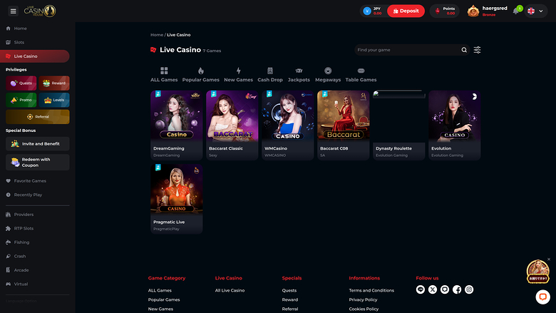 Live Casino House — Live dealer lobby
