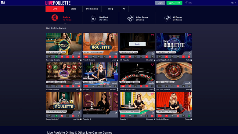 Live Roulette Casino — Homepage