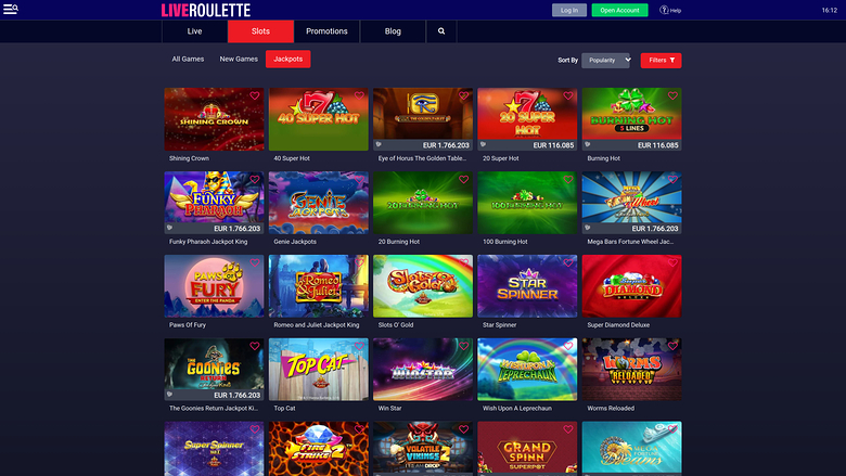 Live Roulette Casino — Jackpot games
