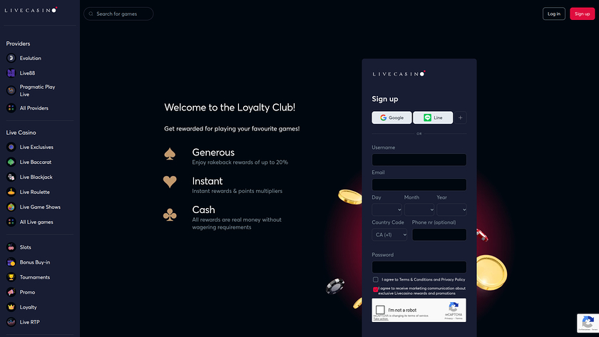 LiveCasino — VIP section