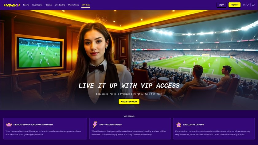LiveWinz Casino — VIP section