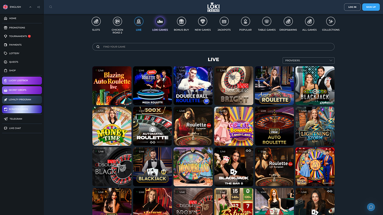 Loki Casino — Live dealer lobby