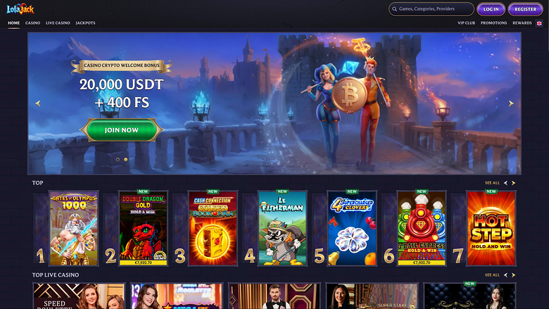 LolaJack Casino — Homepage
