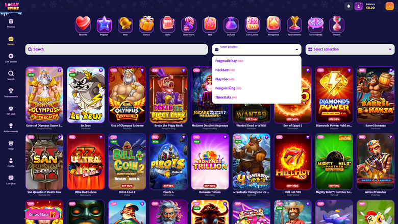 Lolly Spins Casino — Games by studio