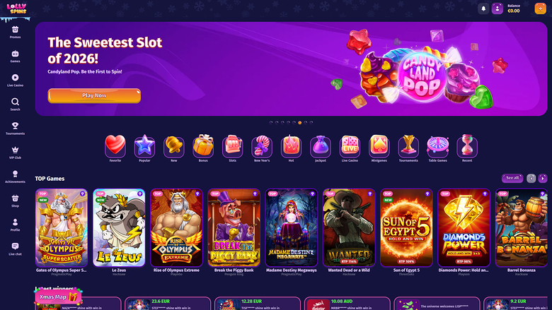 Lolly Spins Casino — Homepage