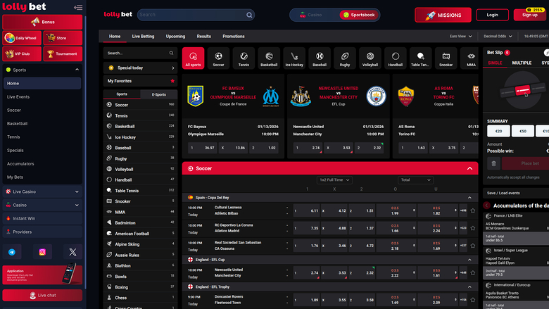 LollyBet Casino — Sportsbook