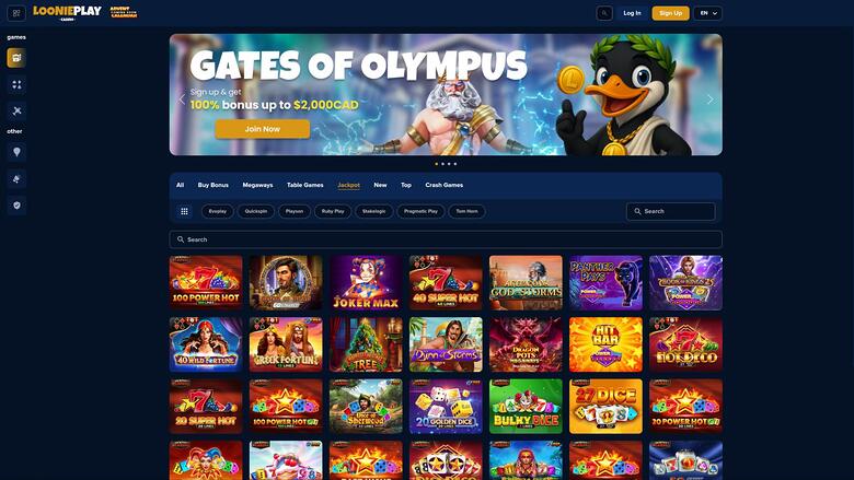LooniePlay Casino — Jackpot games