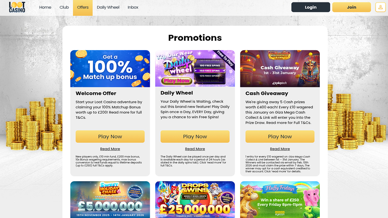Loot Casino — Promotions page