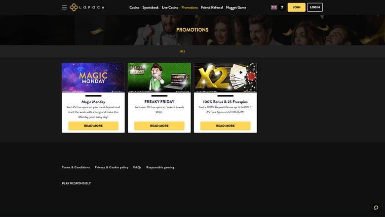 Lopoca Casino — Promotions page