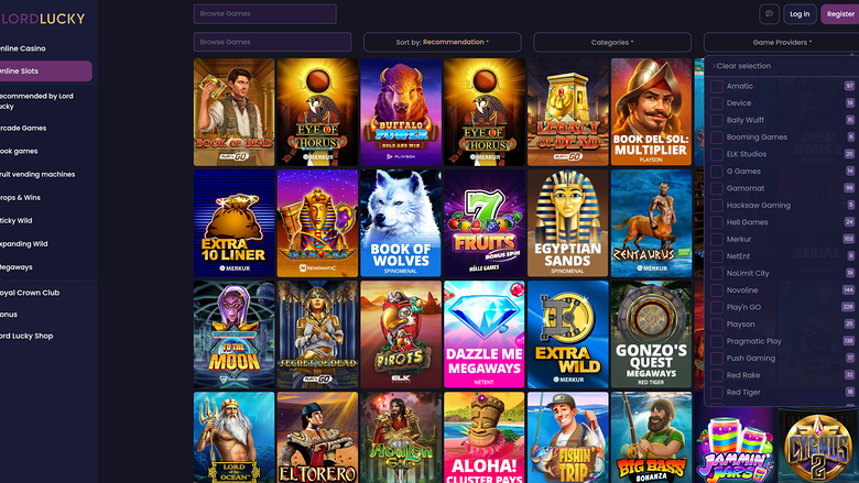 Lord Lucky Casino — Games by studio