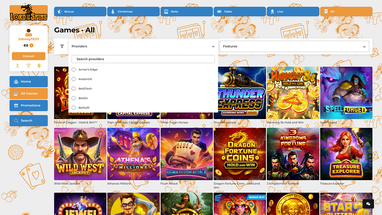 Lord Of The Spins Casino — Games by studio