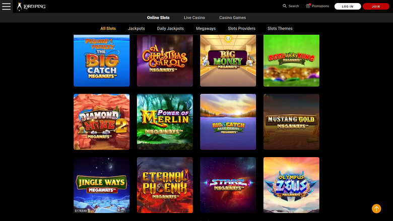 Lord Ping Casino — Games lobby