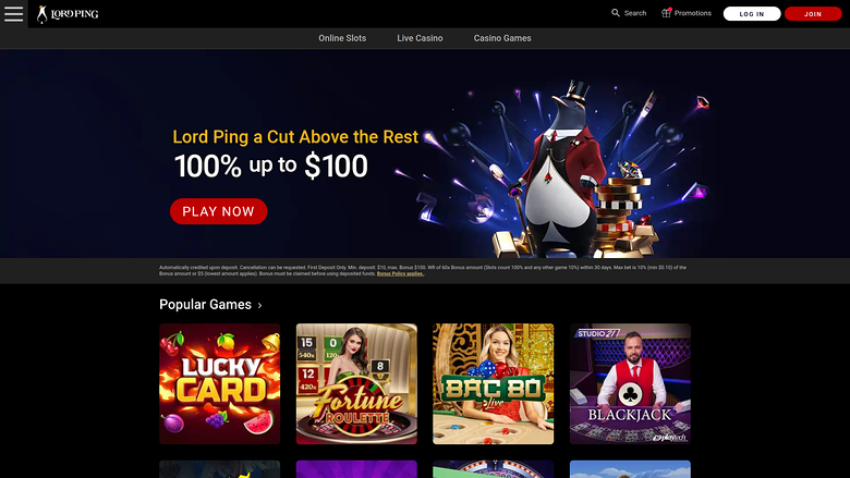 Lord Ping Casino — Homepage