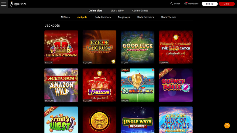 Lord Ping Casino — Jackpot games
