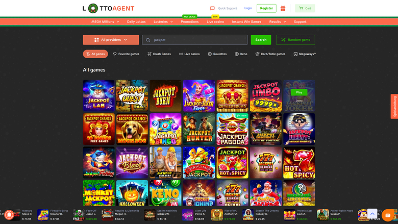 Lotto Agent — Jackpot games