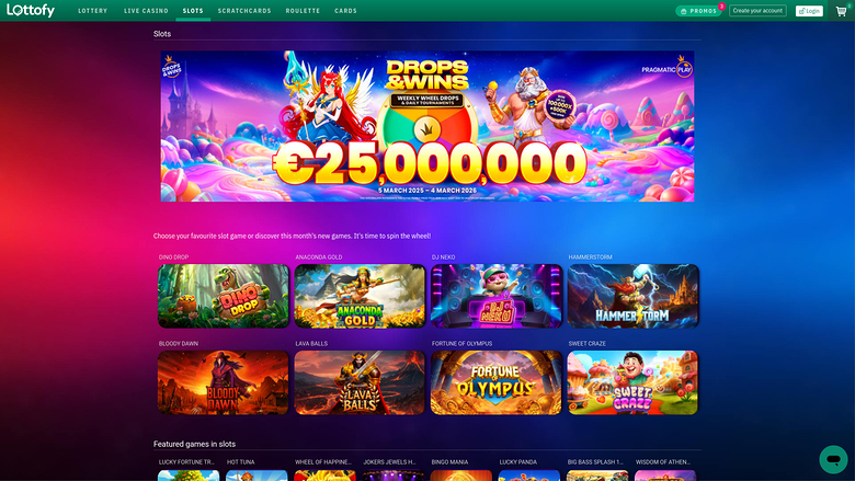 Lottofy Casino — Games lobby