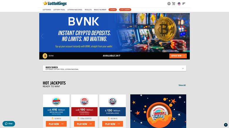 LottoKings Casino — Homepage