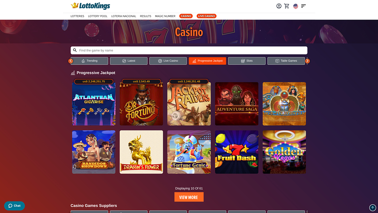 LottoKings Casino — Jackpot games