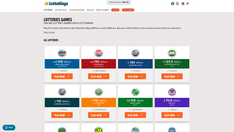 LottoKings Casino — Lottery