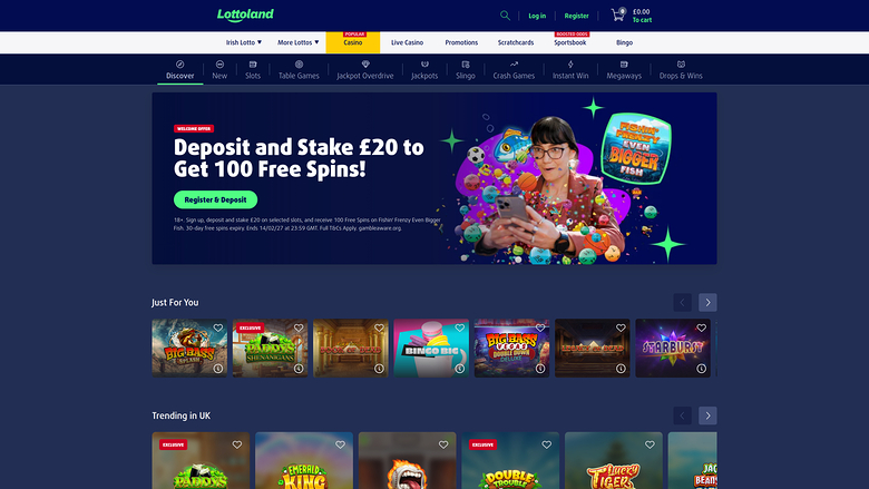 Lottoland Casino — Games lobby