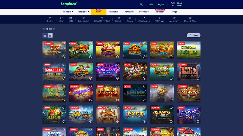 Lottoland Casino — Jackpot games