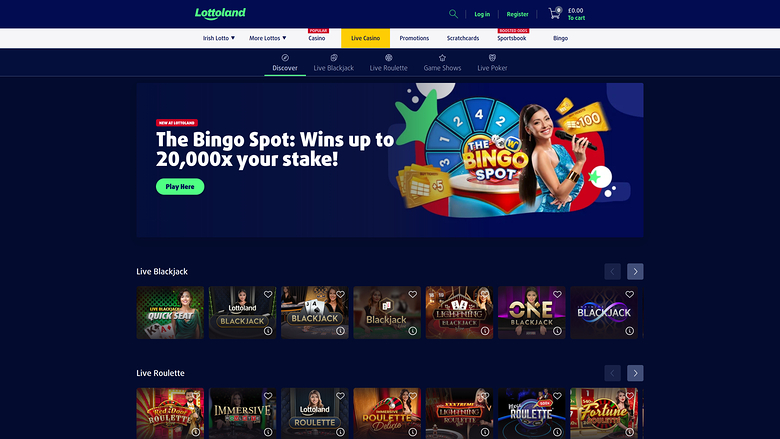 Lottoland Casino — Live dealer lobby