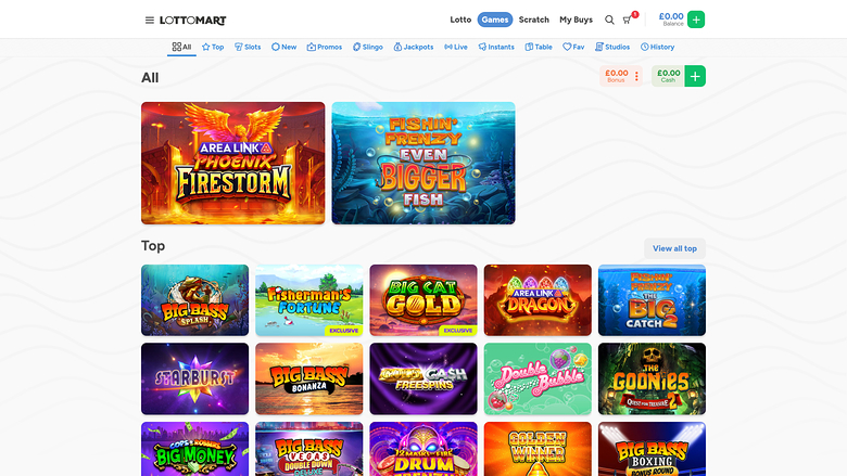 Lottomart Casino — Games lobby