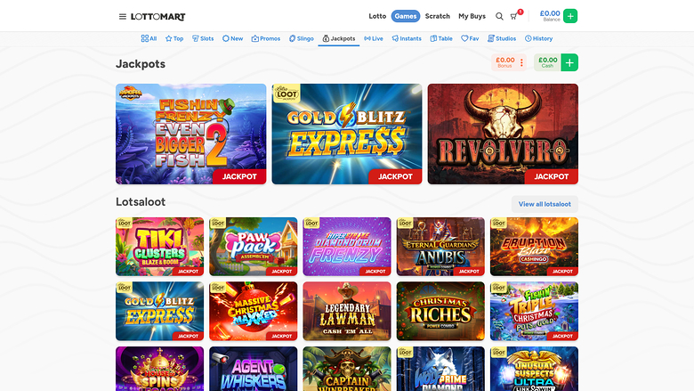 Lottomart Casino — Jackpot games