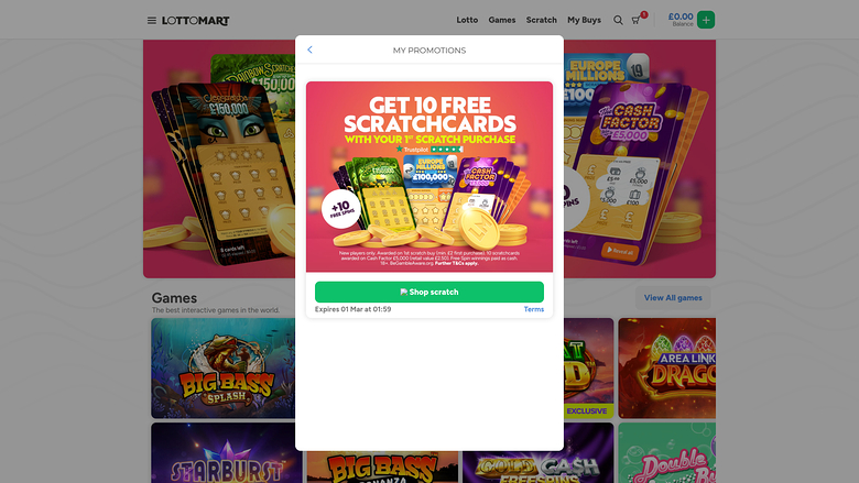 Lottomart Casino — Promotions page