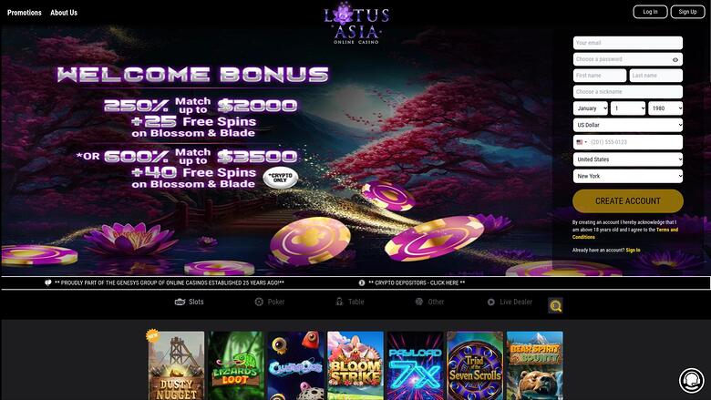 Lotus Asia Casino — Homepage