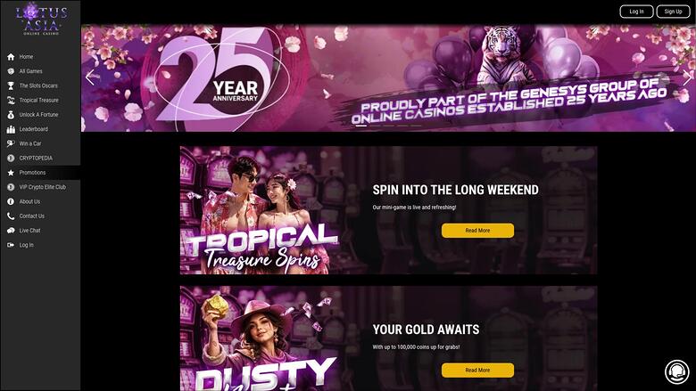 Lotus Asia Casino — Promotions page