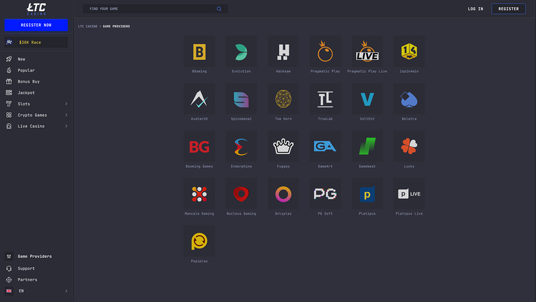 LTC Casino — Games by studio