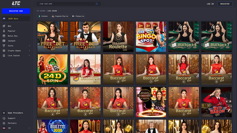 LTC Casino — Live dealer lobby