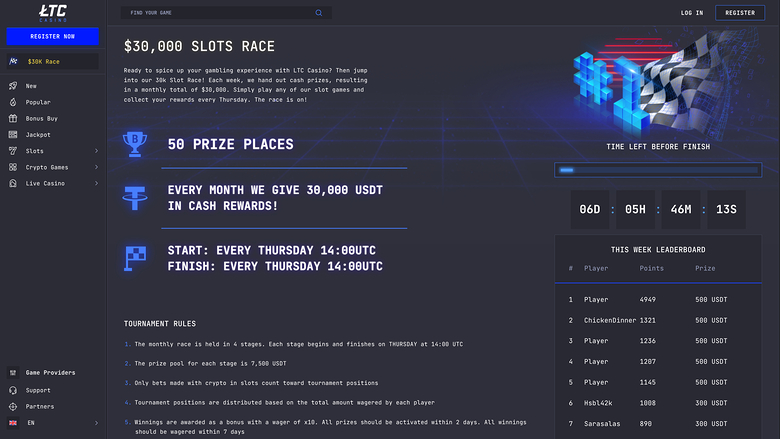LTC Casino — Promotions page