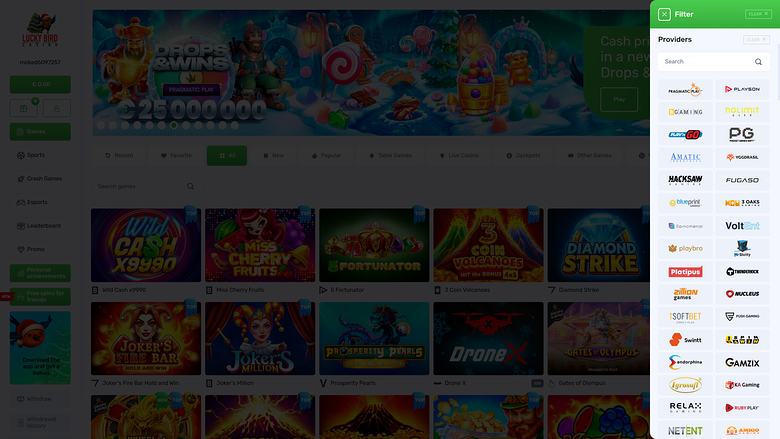 Lucky Bird Casino — Games by studio
