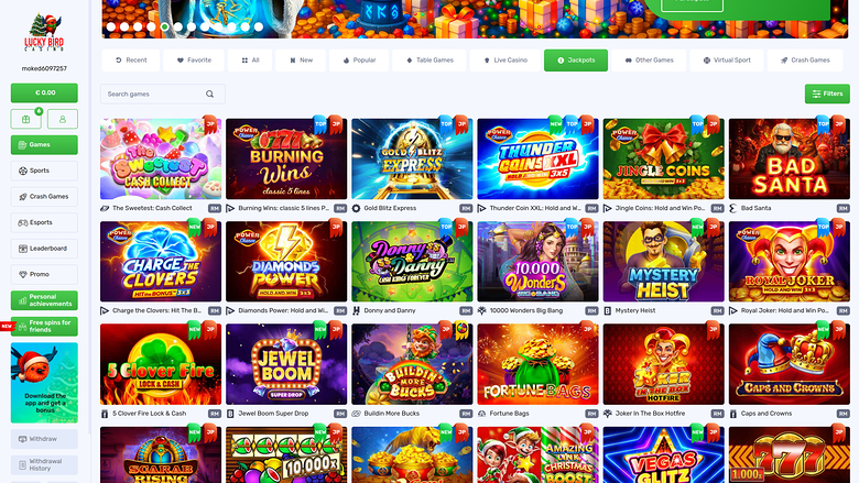 Lucky Bird Casino — Jackpot games