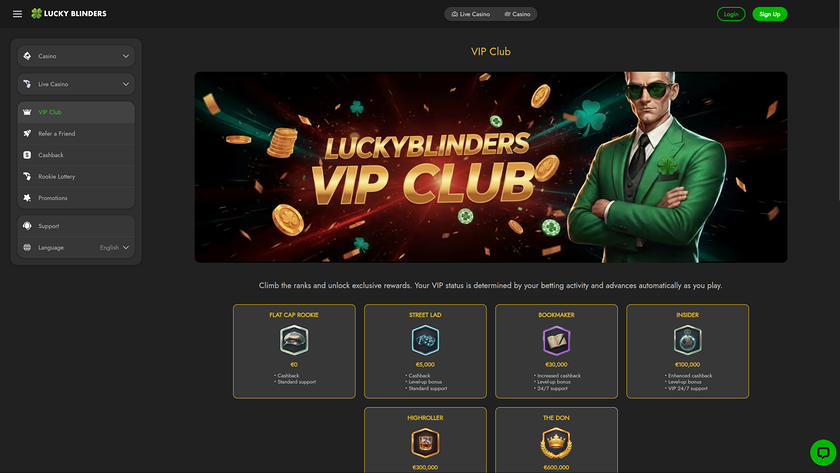 Lucky Blinders Casino — VIP section