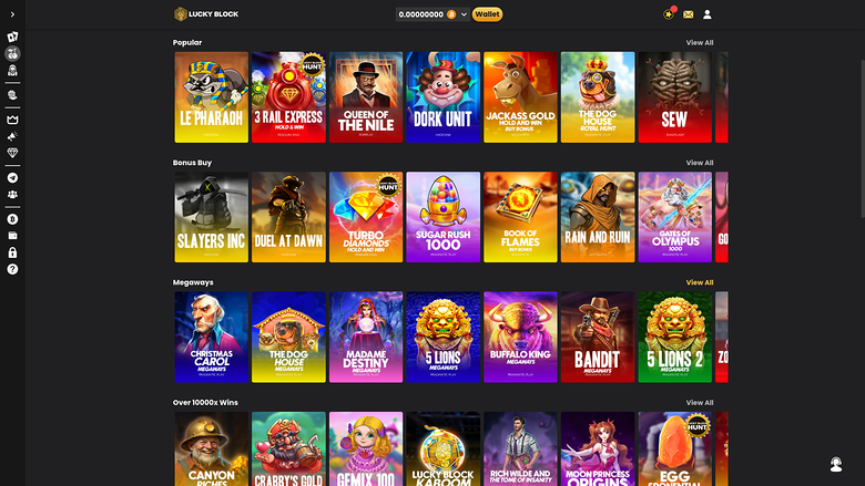 Lucky Block Casino — Games lobby