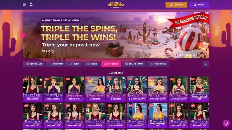 Lucky Bonanza Casino — Live dealer lobby