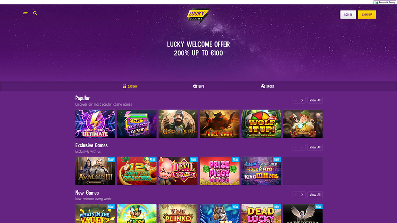 Lucky Casino — Homepage