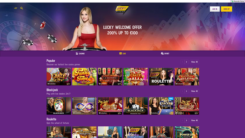 Lucky Casino — Live dealer lobby