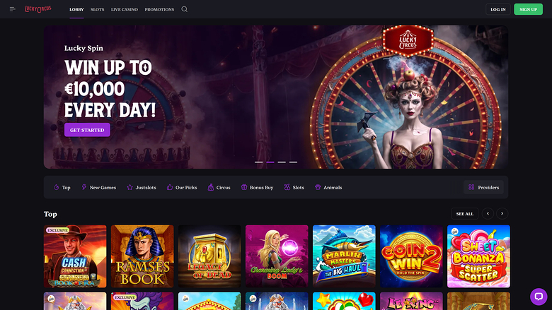 Lucky Circus Casino — Homepage