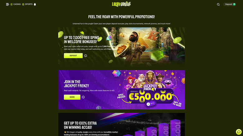 Lucky Jungle — Promotions page