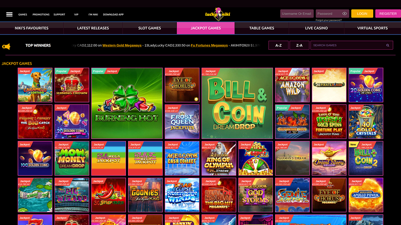 Lucky Niki Casino — Jackpot games