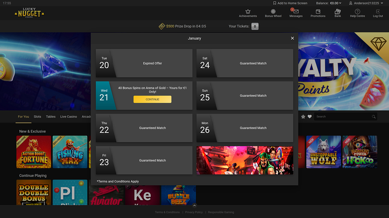 Lucky Nugget Casino — Promotions page