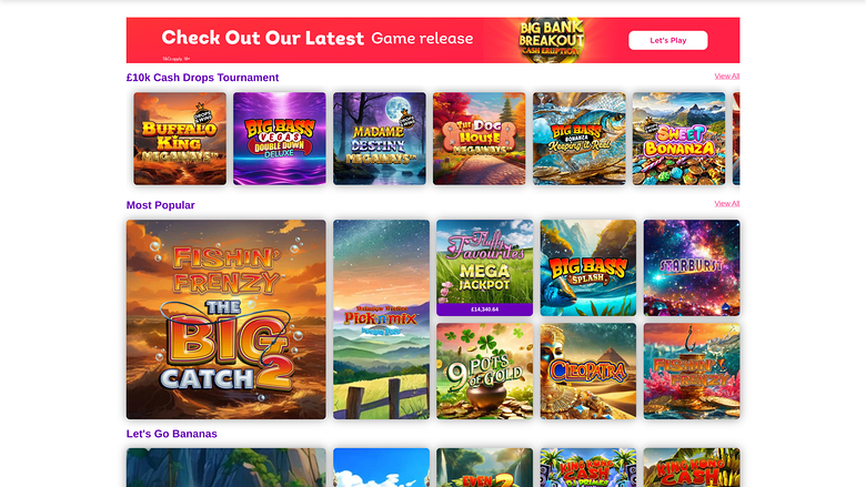 Lucky Pants Bingo — Games lobby