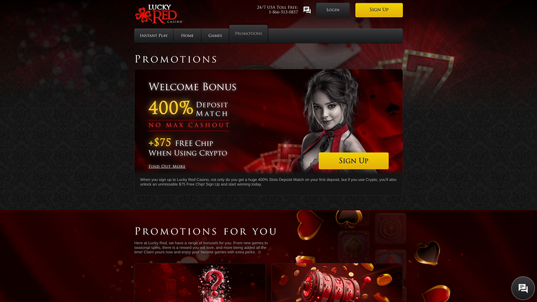 Lucky Red Casino — Promotions page