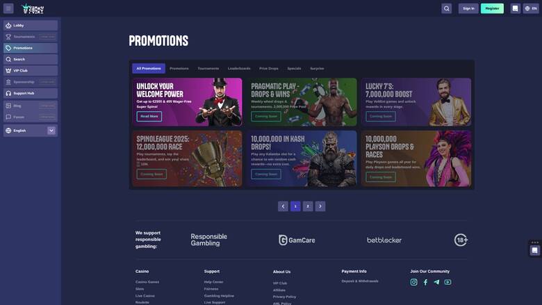 Lucky Reels Casino — Promotions page