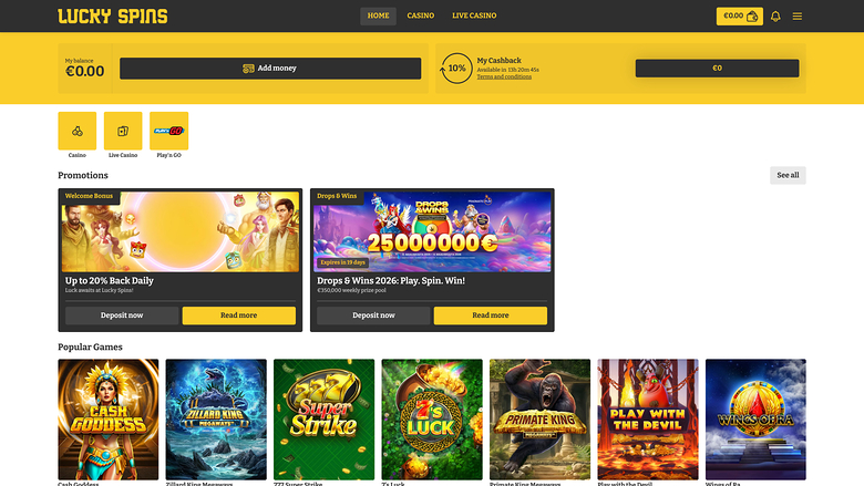 Lucky Spins — Homepage
